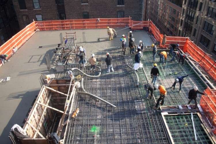 Birds Eye View Of Construction Workers