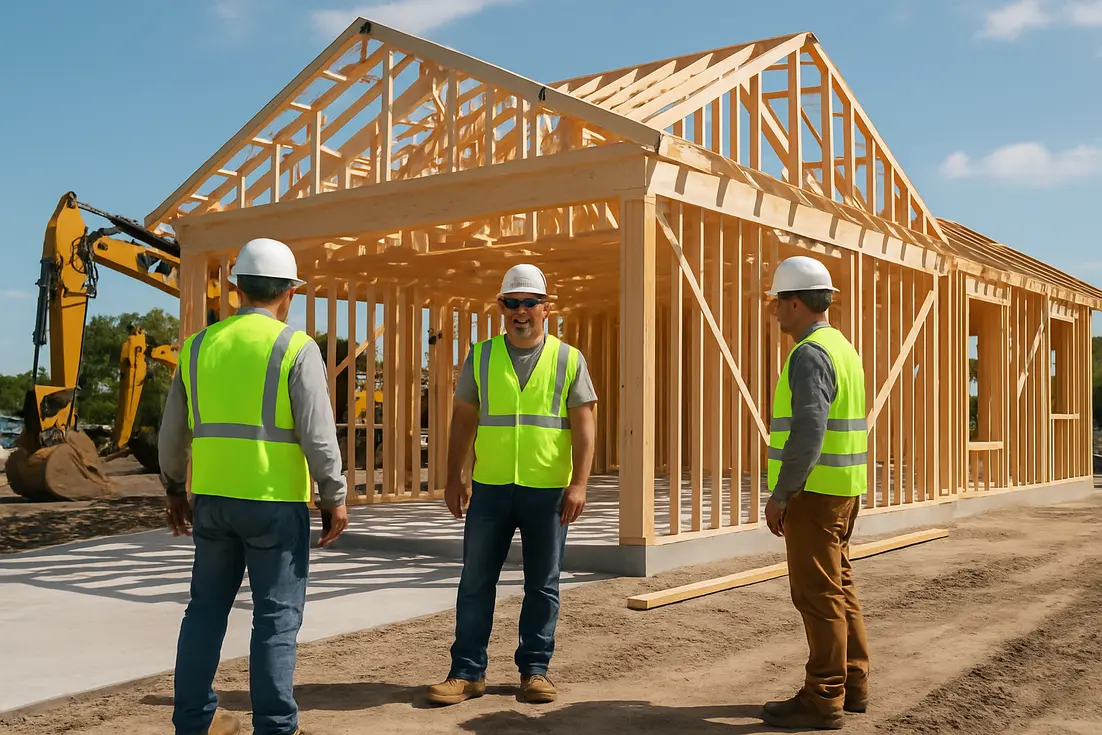 Residential frame construction in Tradition Port Saint Lucie in