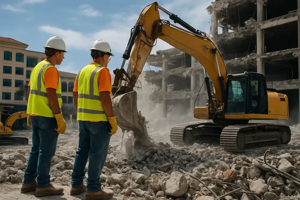 Rosemary Square Demolition project in West Palm Beach managed by TRM Construction Management